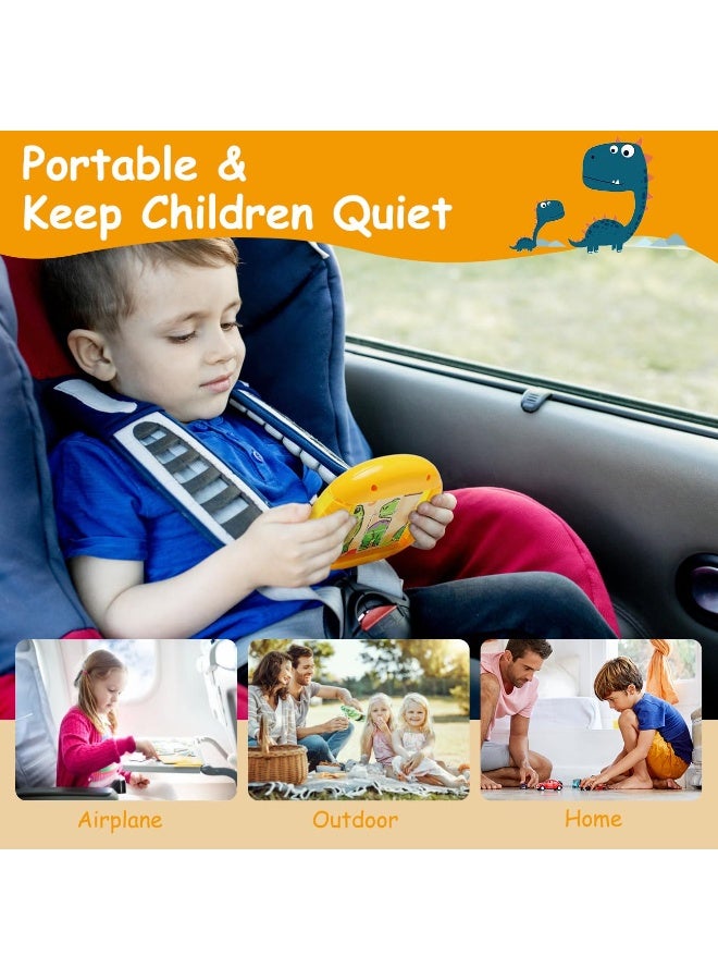 لعبة أحجية الصور المقطوعة الدوارة للأطفال من سن 3 إلى 8 سنوات، 4 في 1 أحجية صور مقطوعة للأطفال الصغار، مناسبة للسفر والسيارات والطائرات ورحلات الطرق والمهارات الحركية الدقيقة، هدية للأولاد والبنات من سن 3 سنوات فما فوق (ديناصور) - Image 4